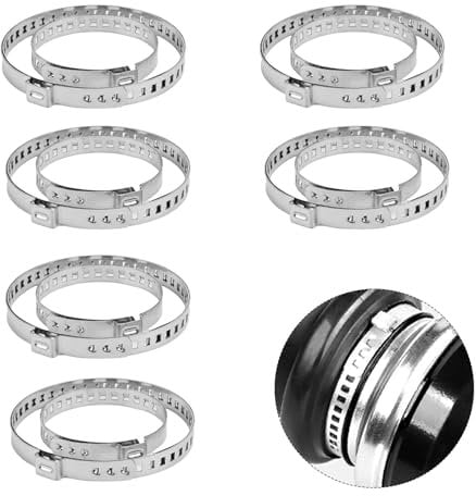 12 Stück Achsmanschette,Achsmanschetten Schellen,Antriebswellenmanschette,Schlauchschelle Edelstahl,Klemmschellen,Universal Schelle Set für Pool,Waschmaschine Garten Kardangelenk (Groß und Klein)