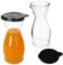 MamboCat 2er Set MIA MISURA Wein-Karaffe mit schwarzem Kunststoff-Deckel I 0,5 Liter, geeicht I Glas-Krug mit Ausgießtülle für Wein, Wasser, Saft, Milch & Co.