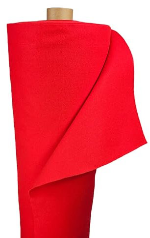 EraGreen Premium Bastelfilz 1,5m Br. - 3mm Filz zum Basteln - Dekostoff Wollfilz Filzstoff Filzrolle rot (Meterware)