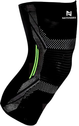 NativoDex Kniebandage - Kompressionsbandage für Männer und Damen, Anti-Rutsch- Kniestütze für Sport, Knieschmerzen, Meniskusriss, ACL, Arthrose – Medizinischer Knieschoner