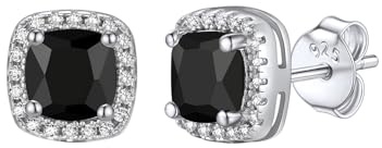 Bestyle clou d'oreille Argent 925 femmes, 13 couleurs de pierre, cadeau pour amie, Saint-Valentin, Fête des Mères