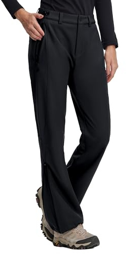 Pioneer Camp Damen Winter-Skihose – Wasserdicht, Winddicht & warm gefütterte Softshellhose für Ski, Trekking & Outdoor (Black;XXL)