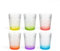 KORAT Set 6 Bicchieri Acqua in Vetro Colorato 280 ml Bicchieri Decorati con Fondo Multicolore, Stile Vintage10x8x8 cm Ideali per Acqua, Succhi, Cocktails, Bicchieri Colorati Estivi