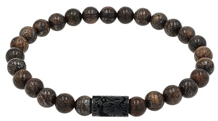 Amor Scorpions by Armband Edelstahl Holz Unisex Damen Herren Armschmuck, 19 cm, Schwarz, Skorpion, Kommt in Schmuck Geschenk Box, 2040522