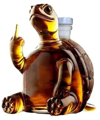 Lustige Schildkröten Whiskyflasche Whisky Dekanter Whiskey Schnapsdekanter Geschenke für Männer, 3D Mittelfinger Tierstatue Whisky Karaffe Whiskykaraffe für Wein, Likör, Scotch, Bourbon, Brandy (A)