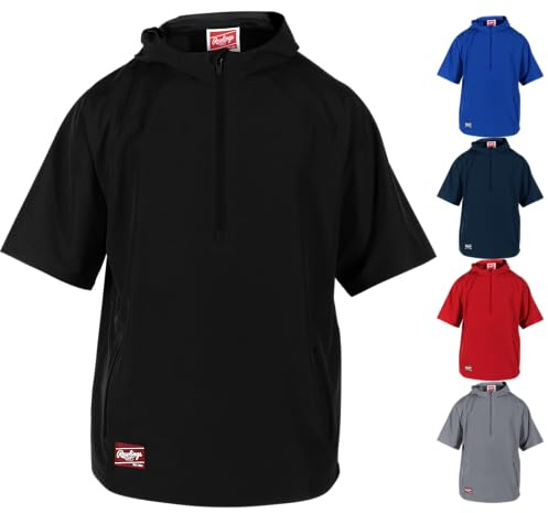 Rawlings | Colorsync Short Sleeve Hooded Cage Jacket | Adult X-Large | Black