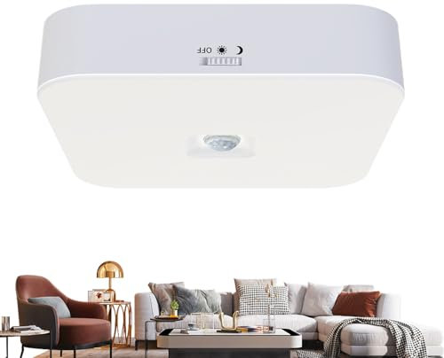 Genérico Luz De Techo Con Sensor De Movimiento Interior - Lámpara Para Ducha Inalámbrica|Lámpara Recargable Moderna 2 Modos Para Interior Baño Despensa Pasillo Lavandería