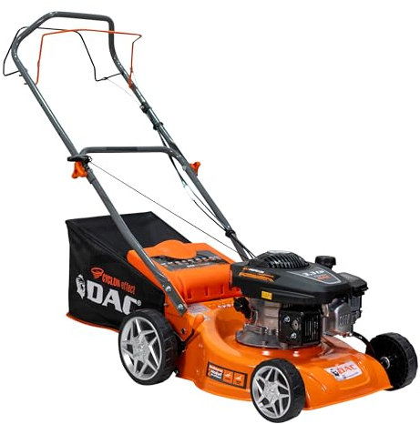RURIS Tondeuse à Gazon Thermique Autotractée DAC 110XLS – Moteur 3,3 CV 131 CC, Largeur de Coupe 400 mm, Hauteur réglable 25-65 mm, bac 45 L, éjection arrière, châssis en métal