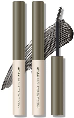 KYDA 2 Stück getönte Augenbrauencreme, ultrafeiner Pinsel, getöntes Augenbrauengel, wasserdicht, wischfest, Augenbrauen-Maskara, langes Tragen, natürliches Augenbrauen-Make-up,Cold Grey