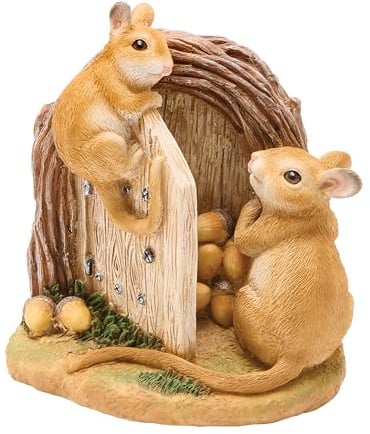Coopers of Stortford - Secret Mouse Door Garden Ornament - Fairy Tale Tree Decoration with Cheeky Mice - Made from Weather Resistant Polyresin