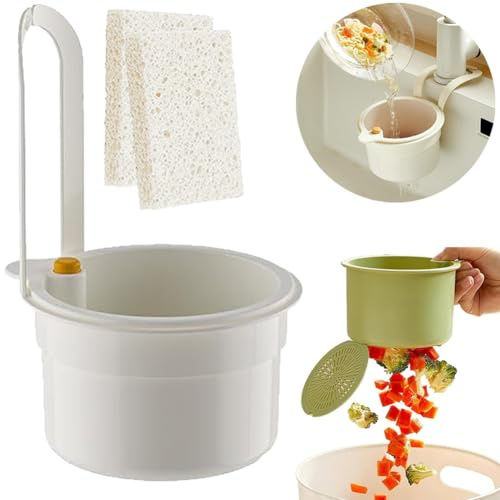 Sieb für Spülbecken, Spülbecken Sieb Mit Druckknopf Zum AufhäNgen, Abnehmbare Silikon Waschbeckensieb, Siebkorb Spüle Drain Basket, Abfluss Korb für Waschen/Organizer in Küche