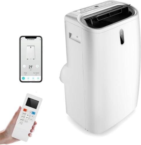 LIFEZEAL 5 in 1 Condizionatore Portatile 16000 BTU, Raffreddamento, Riscaldamento, Deumidificazione, Ventilazione e Modalità Sonno, Eco R290, 4,1 kw, Telecomando/App, 40 m², Timer 24H (16000BTU|50m²)