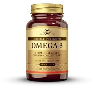 Solgar Omega-3 Double Strength Softgels - Pack of 30 | Pure & Potent EPA/DHA Formula - Supports Heart, Brain & Eye Health - High Potency Supplement - Gluten Free