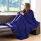Snug Rug Cosy Coperta Pile con Le Maniche Coperta Indossabile, Plaid coperta in pile fleece con Le Maniche taglia adulto Blu marino