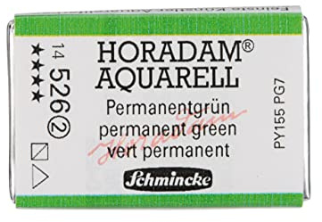 Schmincke - HORADAM® AQUARELL - finest artists' watercolours, 526 Permanent green, 14 526 043, 1/1 pan