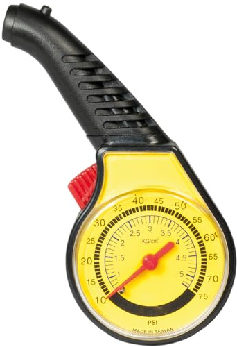 SW-Stahl 72330L Reifen-Druckluftprüfer - 0-5 bar Luftdruckprüfer | Präziser Reifenprüfer für PKW aus robustem Kunststoff - Industrie-Qualität - 105 mm Länge - Kompakt und Leicht