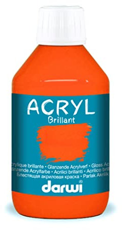 DARWI - DA0350250752C - Un flacon de Peinture Acrylique Brillante - Coloris Orange - 250 ML