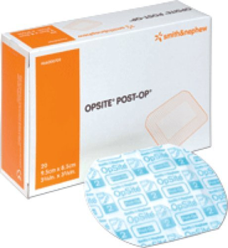 Smith & Nephew Opsite Post-Op Transparent Waterproof Dressing with Highly Absorbent Pad 3-3/4 x 3-3/8, Low Adherence, Latex-Free (Box of 20 Each)