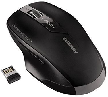 Cherry MW 2310 Souris RF Wireless IR LED 2000 DPI Ambidextrous Black - Souris (Ambidextrous, IR LED, RF Wireless, 2000 DPI, 122 g, Black)