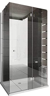 Nano Beschichtete Designer U-Form Duschkabinen 80x120 cm aus Echtglas von Alpenberger