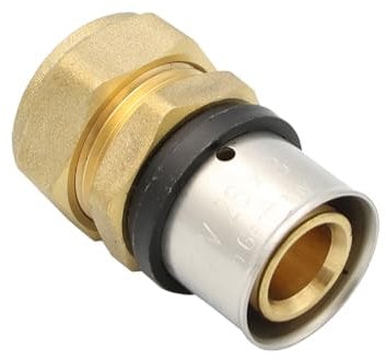 Pipetec Pressfitting Verschraubung Übergang 26x3 mm Verbundrohr auf 22mm Kupferrohr TH Kontur, DVGW, TH-Profil
