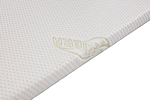 MatraMAXX Latex Topper| Härtegrad H2/H3 (50-120 kg) RG 65 | mittelfest | Höhe 6 cm | hochwertige Matratzenauflage 100% Latex (20% Naturlatex) | Made in Germany | 120x200 Aloe-Vera