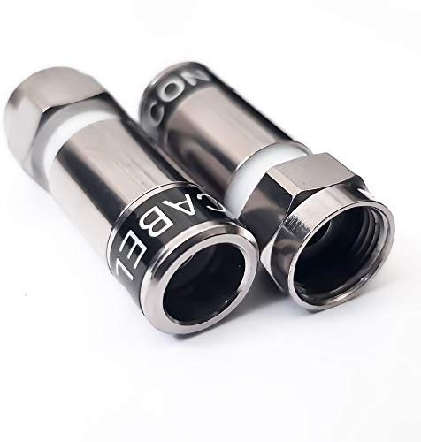 Cabelcon F-Kompressionsstecker RG59/6 (3,9) Profi, Wasserdicht 10pcs silber