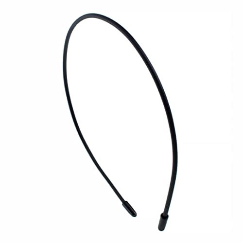 06-309 - Schmaler Unisex-Haarreif aus Silikon, 0,2 cm x Durchmesser 13 cm - Haarreif für Damen und Herren Schwarz