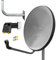 60cm HD Sat Anlage Twin LNB + Wandhalter 45 cm + 2 F-Stecker Digital 2 Teilnehmer Antenne grau UHD 4K