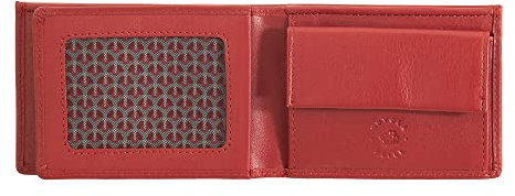 Nuvola Pelle Mini-Portefeuille Homme Petit en Cuir Nappa pour Poche de Veste avec Porte-Monnaie Rouge