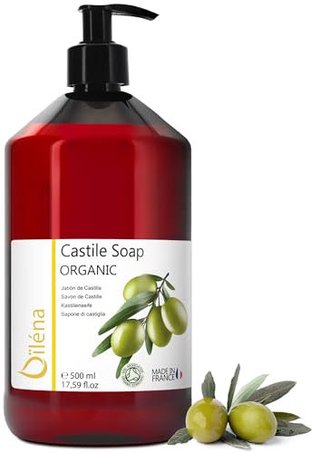 Olive Oil Magic Castile Liquid Soap Facial Genuine Organic Hand Soap Body Cleansing Gel Hair Shampoo Kitchen 500 ml 17.59 fl oz Unscented Antibacterial Soap Castile Soap for Plants Vegan