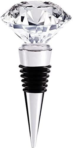CEOMO Decorative Crystal Wine and Beverage Bottle Stopper for Wine,Made of Zinc Alloy and Glass,Reusable Plug with Gift Box (1pcs Crystal)