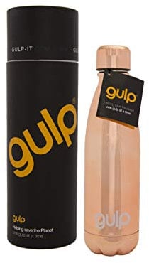 Gulp Reusable Stainless Steel Water Bottle Metallic Rose Gold 500ml
