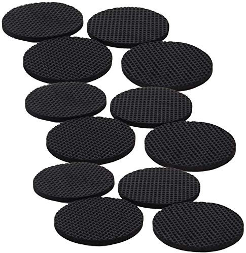 MroMax Möbel-Pads, selbstklebend, EVA, 60 mm Durchmesser, 4 mm dick, rund, schwarz, 12 Stück