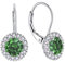 JO WISDOM Damen Hängende Ohrringe Runde Silber 925 mit 3A Zirkonia Mai Geburtsstein Smaragd Farbe Kristall,Schmuck für Frauen