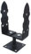 NAJDER Pfostenträger U-Form mit mit Schraubplatte 100x100 mm Verstellbarer Sockel 120-200 mm Dicker Stahl 4 mm, Schwarz