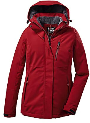 Killtec Damen Outdoorjacke Funktionsjacke mit abzippbarer Kapuze KOW 140 WMN Jckt wasserdicht, Winddicht, atmungsaktiv 00400-rot 36
