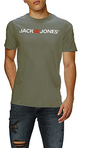 JACK & JONES - Camiseta clásica para Hombre, Verde (Dusty Olive), M (EU)