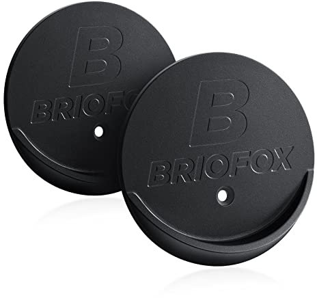 BRIOFOX Lot de 2 supports de tringle à rideau de douche adhésif 3M | Résistant à la chaleur | Étanche | Charge maximale de 27,2 kg – Noir (tringle non incluse)