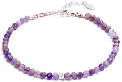 BERGERLIN Amethyst Armband lila - facettiertes, lila Armband - Silber - M-L