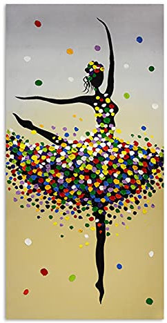 Gemälde auf Leinwand Abstraktes tanzendes Ballettmädchen Ballerina Poster Wandkunst Bild für Wohnzimmer Heimdekoration 40x80cm (16x32in) Rahmenlos