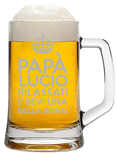 bubbleshirt Boccale Birra PERSONALIZZABILE Papà Festa del Papà Rilassati e bevi una bella birra ca 50 cl