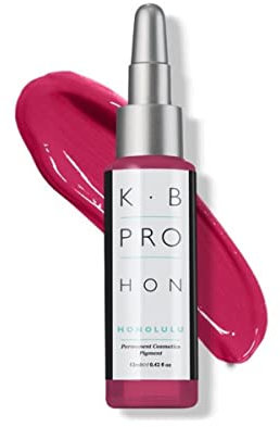 K.B Pro Microblading PMU Lip Pigments, Long Lasting Results, Harmonious Fade, True to Colour Heal, Varying Titanium Levels Create Light to Full Coverage, Honolulu- Wine & Roses, 12 ml