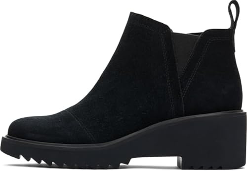 TOMS Women's Maude Ankle Boot, Black/Black Suede, 10 UK