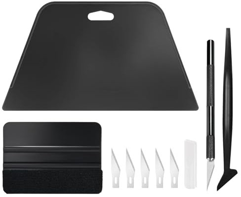 EHDIS Kit per Carta da Parati con due tipi di Raschietto per Pellicole, Taglierino di Precisione e Lame, Mini Raschietto, 5 pezzi - per Tutti i Tipi di Carta da Parati