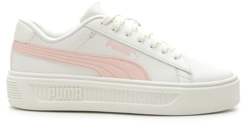 PUMA Baskets Smash Platform V3 pour femme, Blanc chaud/rose, 38 EU