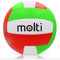 molti Volleyball Beachvolleyball Spielball Größe 5 Sport Freizeit Indoor Outdoor Mannschaftsspiel Freizeitspielball (Grün-Rot-Weiß)