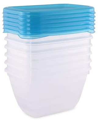 Lorelli Lebensmittelbehälter 6er Set á 0,25l Deckel, Schüssel, Spülmaschinenfest blau