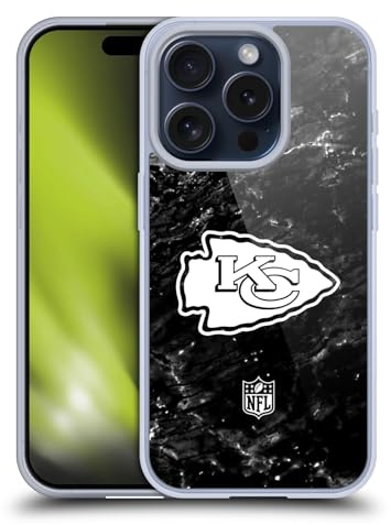 Head Case Designs Offizielle NFL Marmor Kansas City Chiefs Artwork Soft Gel Handyhülle Hülle kompatibel mit Apple iPhone 15 Pro