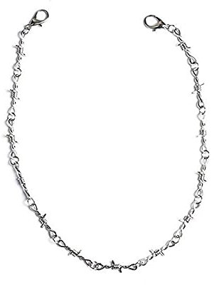 Yudiega Gothic Schmuck Edelsteine Herren Gothic Dornen Stacheldraht und Punk Damen Universal Halskette Draht Halsketten Anhänger Halskette 80 Cm (A, One Size)